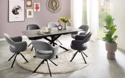 Essgruppe Costello Mit Ausziehbarer Tischplatte Aus Keramik