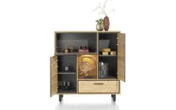 Highboard Ostrava, Eiche Natural Vintage, Inkl. LED-Beleuchtung -Boutique-Restaurantmöbelgeschäft 946216