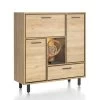 Highboard Ostrava, Eiche Natural Vintage, Inkl. LED-Beleuchtung