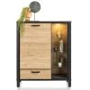 Highboard Sardinie, Laminato Natural Vintage, Inkl. LED-Beleuchtung