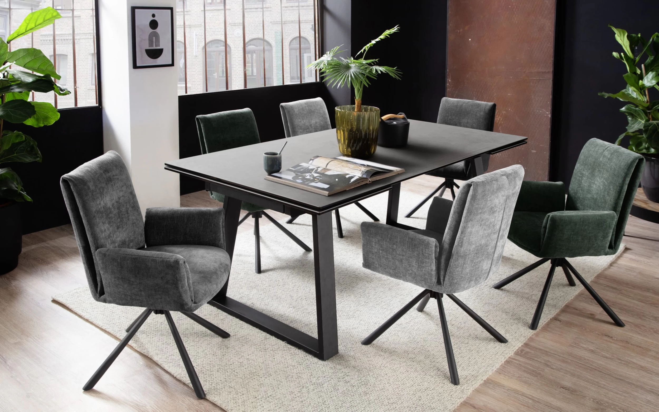 Esstisch Narbonne, Keramik Mit Sicherheitsglas, Inkl. Stirnauszug 4 Esstisch Narbonne, Keramik Mit Sicherheitsglas, Inkl. Stirnauszug – Bild 4