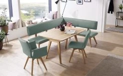 MONDO Stuhl Calimera In Mint, Holzfüße In Wildeiche Samtöl -Boutique-Restaurantmöbelgeschäft 963301