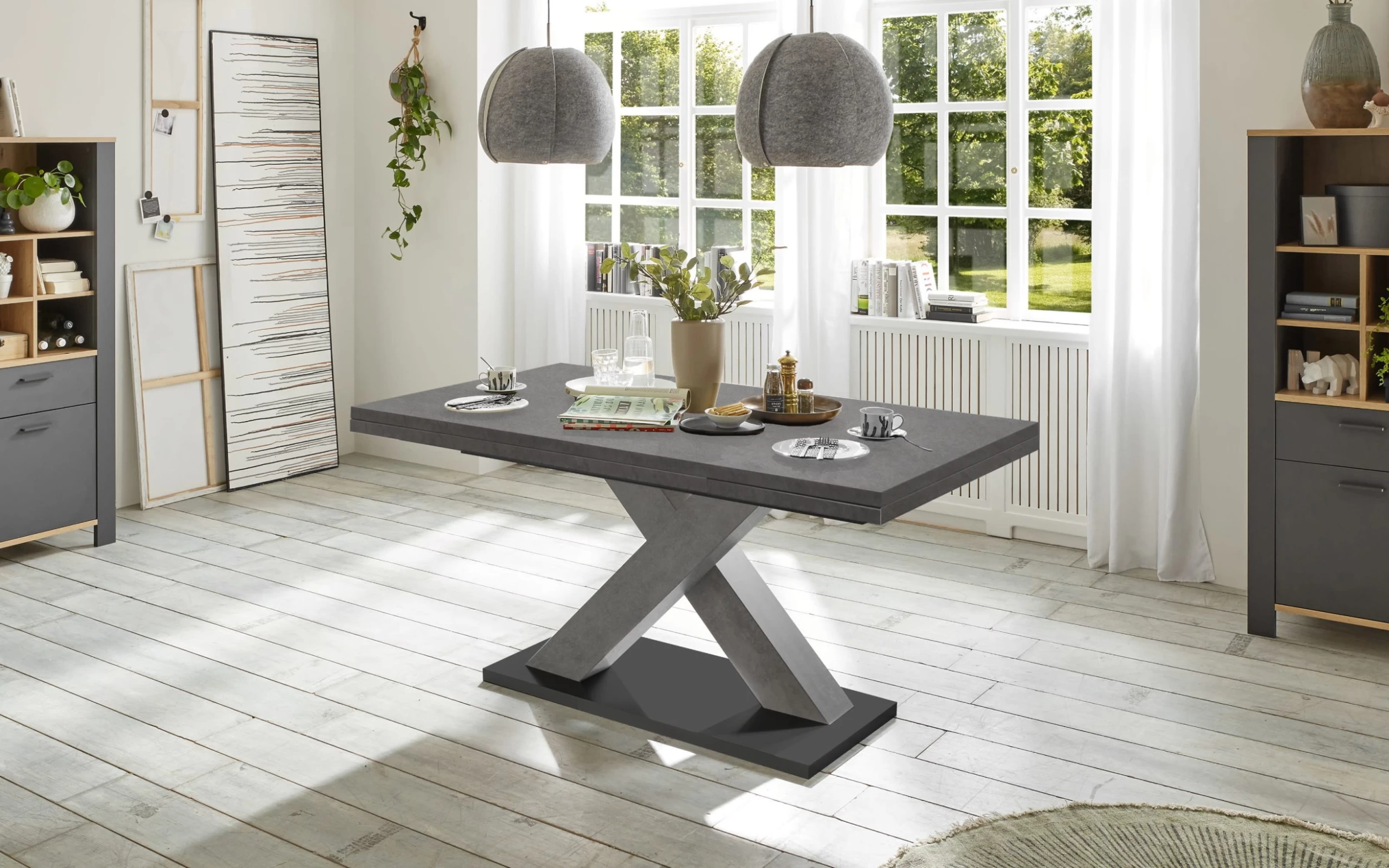 Esstisch Komfort 2.0/X, Graphit, Inkl. Ausziehfunktion 3 Esstisch Komfort 2.0/X, Graphit, Inkl. Ausziehfunktion – Bild 3