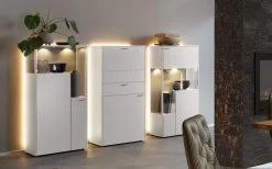 Highboard Sentino III, Weiß Matt Lackiert -Boutique-Restaurantmöbelgeschäft 993791